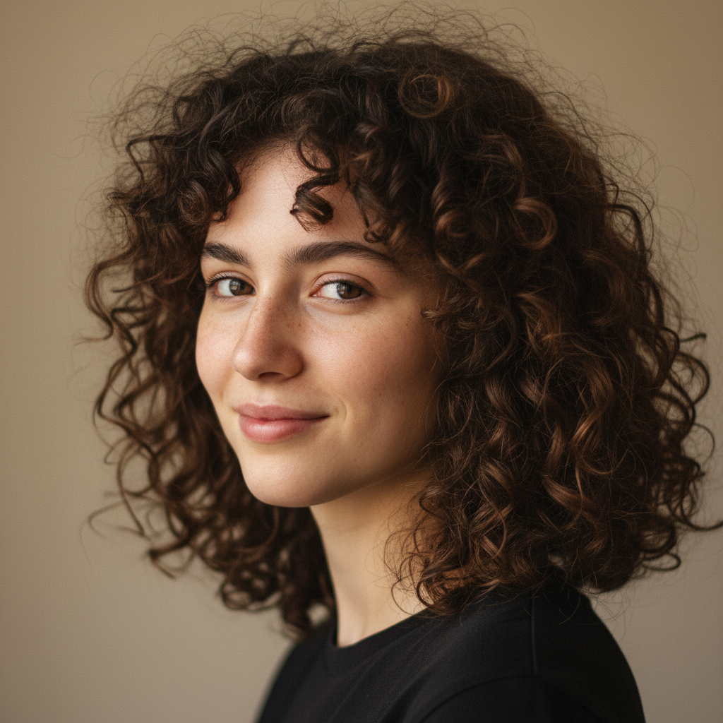 Portrait of a member with curly hair