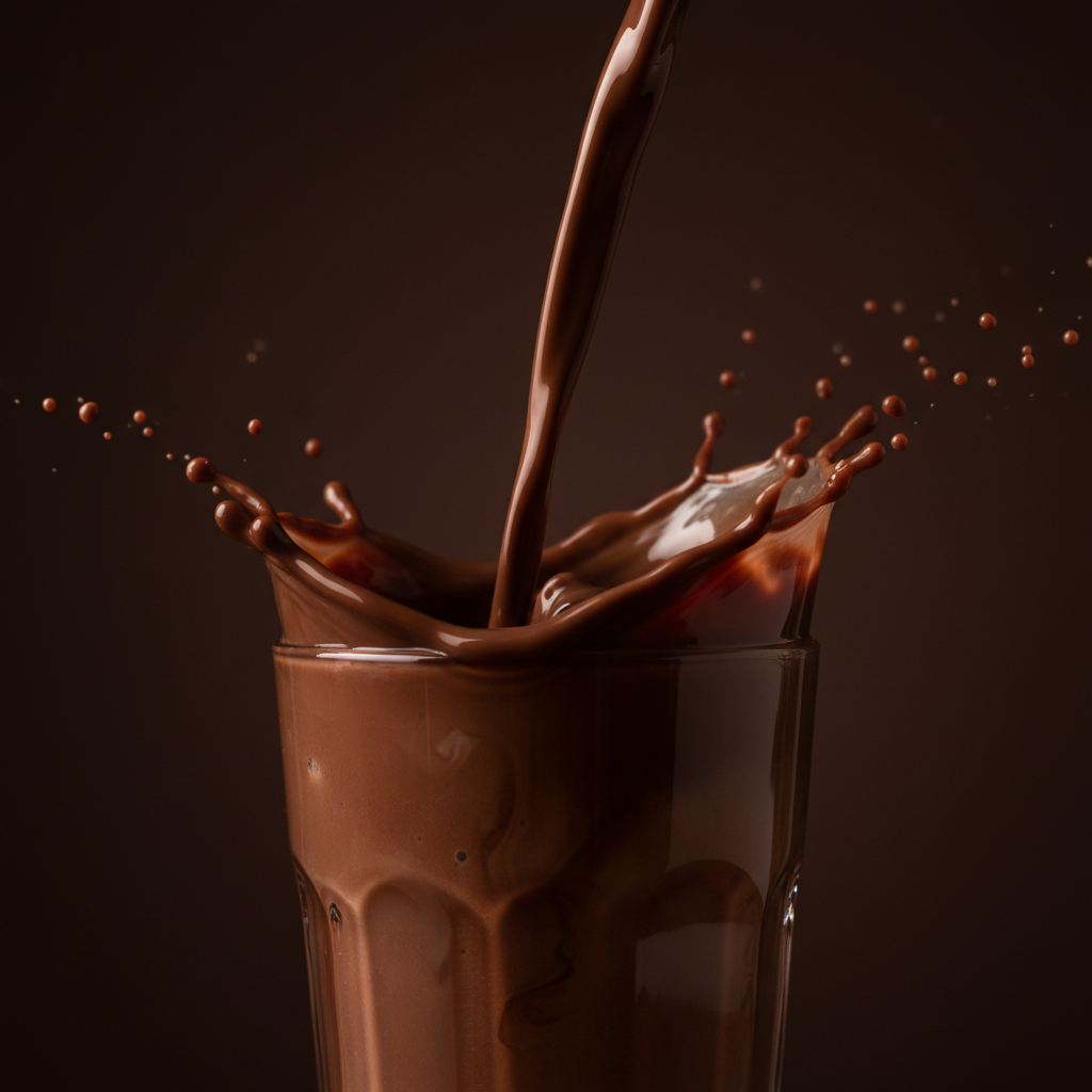 Milkshake pouring into a glass
