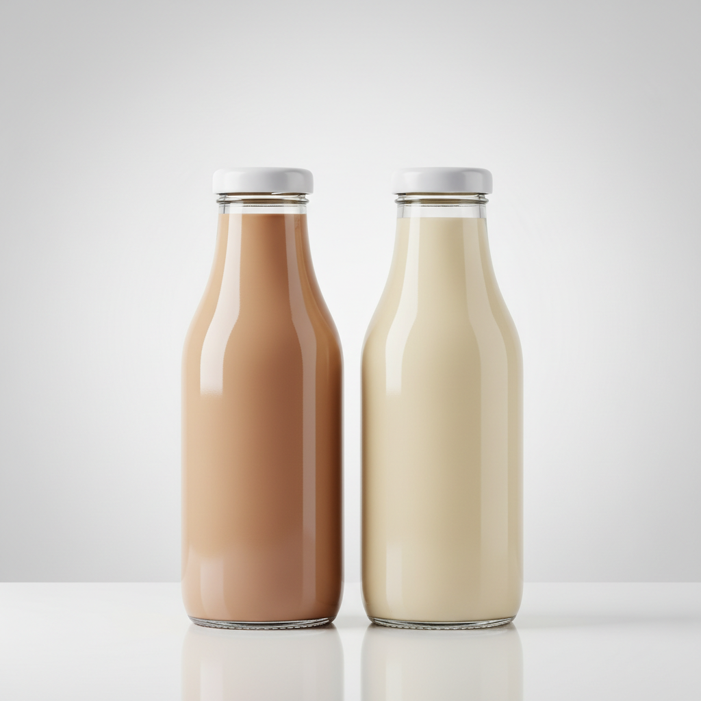Chocolate and vanilla bottles